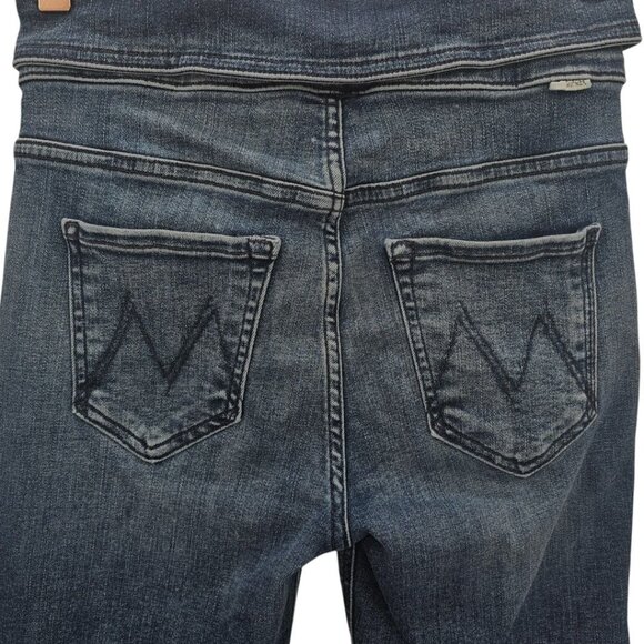 Mother Womens 25 The Triple Stack Insider Crop Belted Jeans Raw Hem Chick‎ Flick - Picture 7 of 16